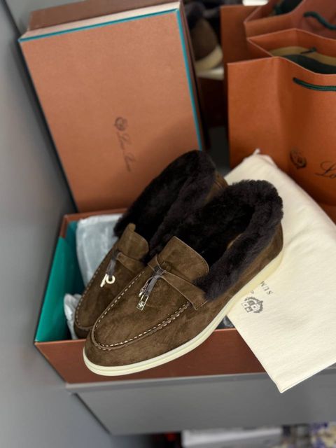 Лофери зимові з хутром loro piana lp замшеві лоферы лорики лофер