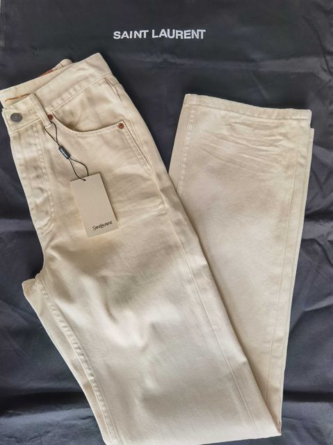 Джинсы кремового кольору Saint Laurent size 26