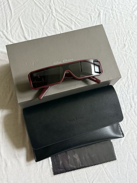 Rick Owens Geth Sunglasses in Burgundy