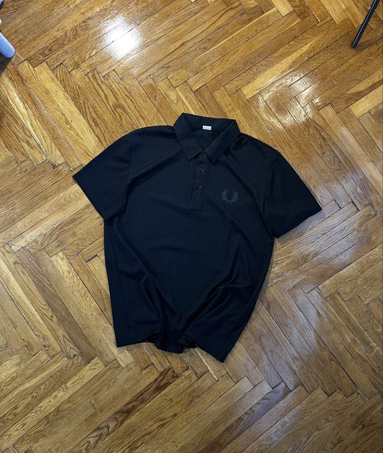 (M-L) FRED PERRY Черная футболка поло спортивная чорна polo