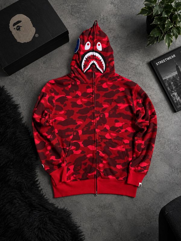 Зіп худі BAPE Shark Red Camo зипка