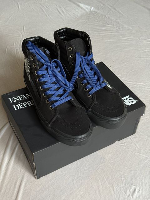 Enfants Riches Deprimes x Vans Patched Skate High Sneakers in Bl