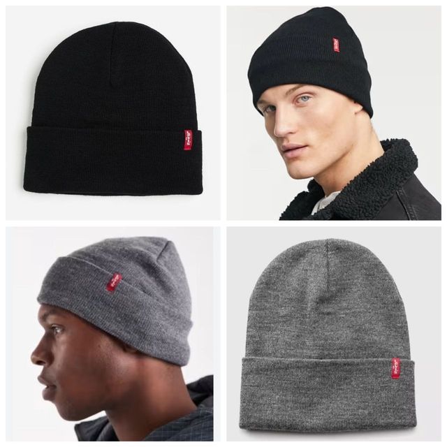 Оригінал Levi’s Slouchy Beanie black-grey 771380889 шапка