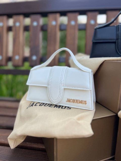 Сумка Jacquemus, біла, чорна шкіра