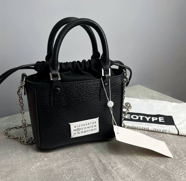 Сумка Maison Margiela 5AC Horizontal Leather Tote жіноча чорна ж