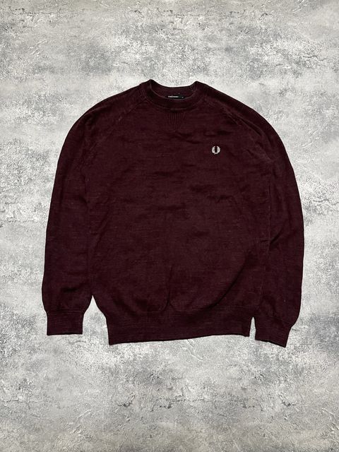 Світер фред перрі вінтаж бордовий колір fred perry sweater S