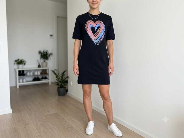Оригінальне плаття Love Moschino з принтом серця (розмір it 38 /