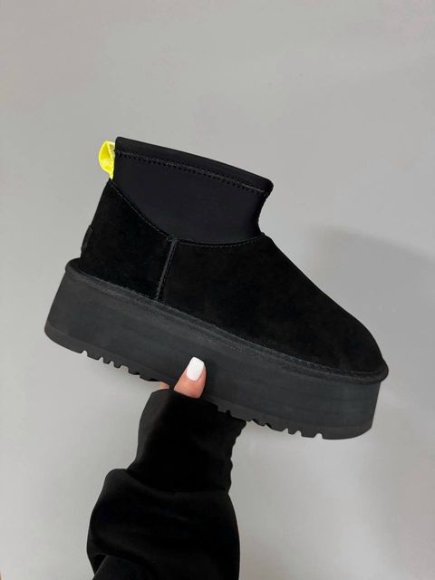 Женские угги UGG Mini Dipper Black жіночі уггі уги угг на платфо