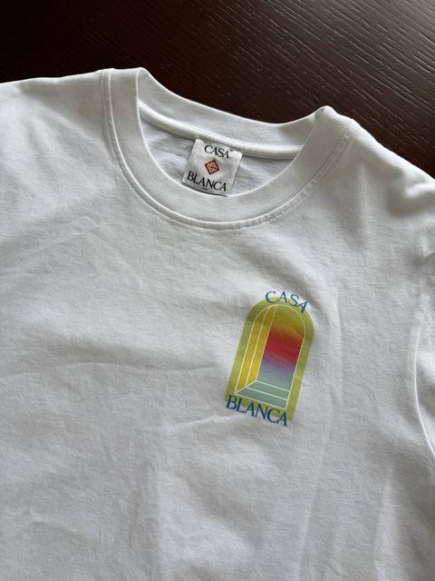 Casablanca L'Arche Classic White T-Shirt (M) — zdjęcie 4