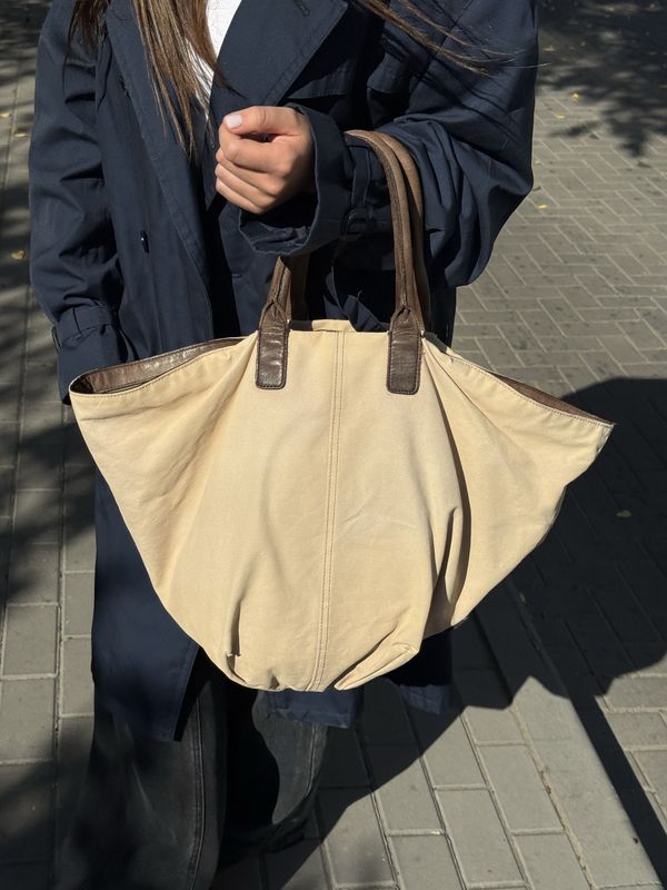 Сумка Marc O’Polo тканинна зі шкіряними ручками