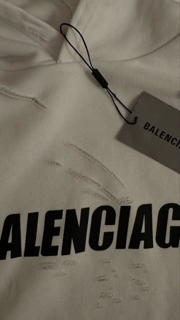 Balenciaga Destroyed Logo Hoodie, новый с бирками — zdjęcie 4