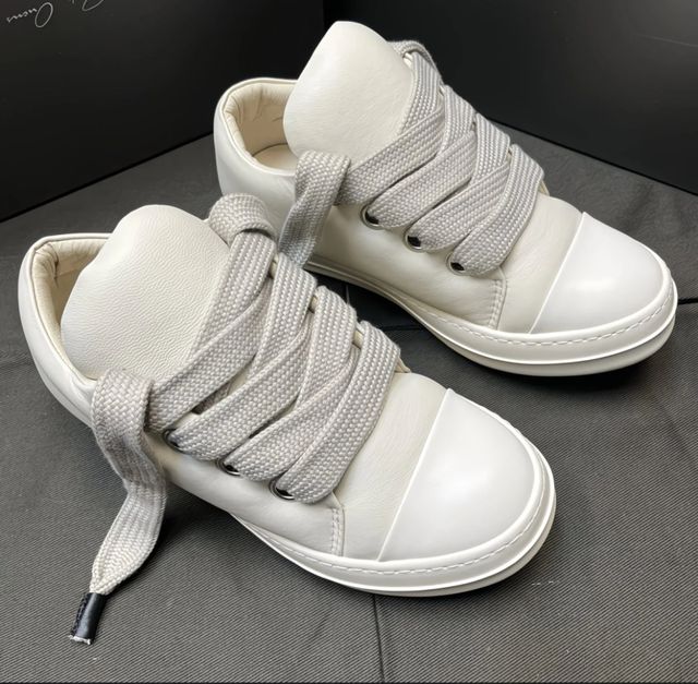 Rick Owens Jumbo Lace Low Sneakers.Рик овенс Джамбо белые