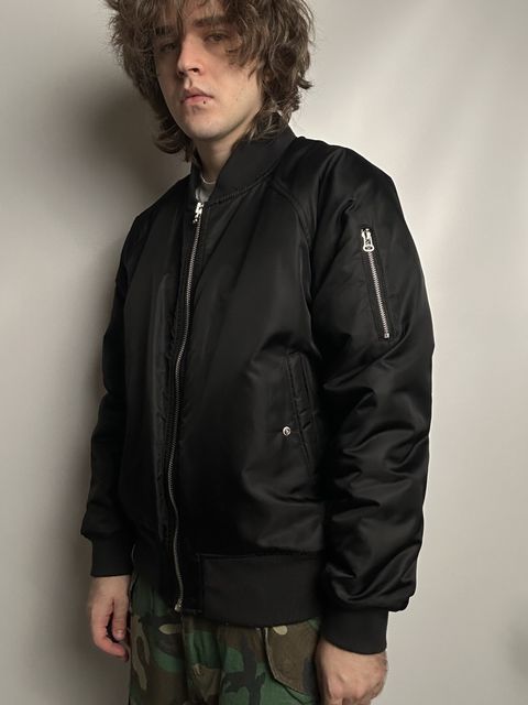 куртка бомбер теплая осеннаяя alpha industries ma-1 чорная осінн