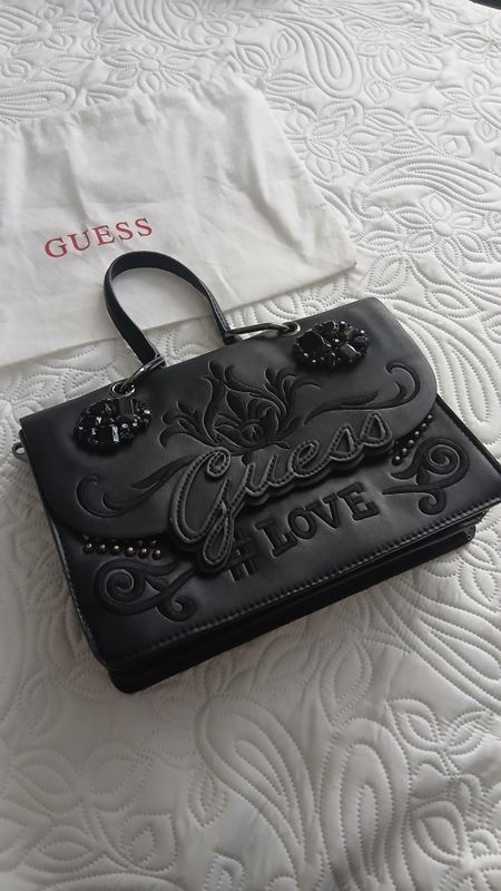 оригінал сумка guess сумка чорна з камінцями стразами неформальна сумка