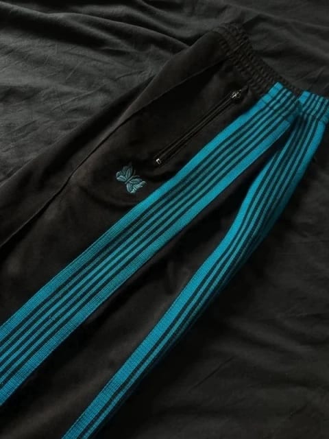 Needles track pants size M - black/turquoise