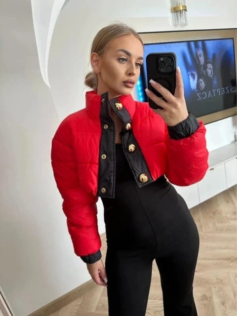 Krótka kurtka puchowa HM Moschino XS