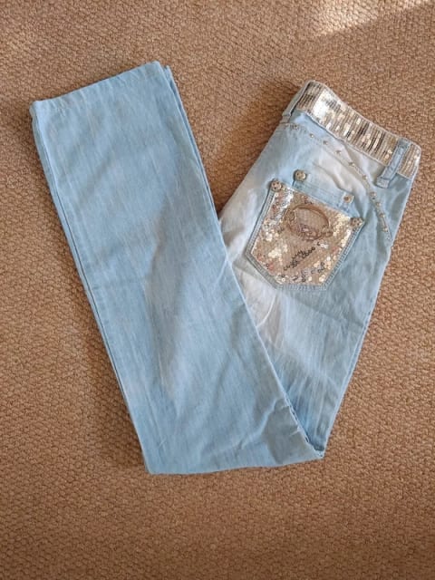 Spodnie damskie jeans cekiny S D&G