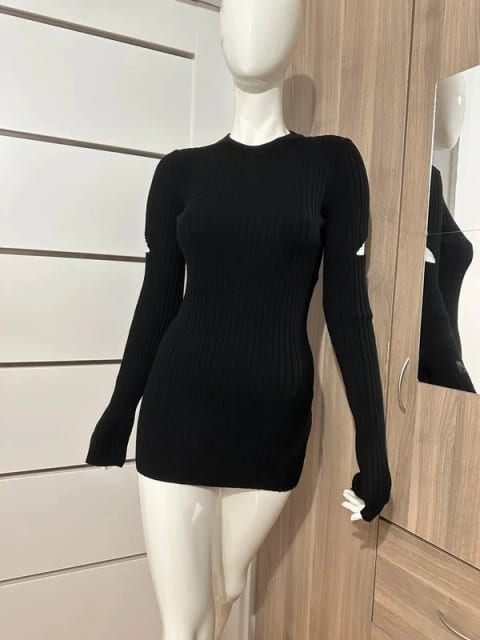 MM6 Maison Margiela Cut-Out Ribbed Sweater / Tunika