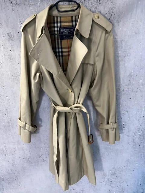 Klasyczny Płaszcz Trench Burberrys Vintage Beżowy Dwurowy L