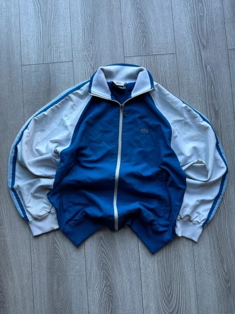 Lacoste Vintage Track Jacket Blue White Y2K Sportswear