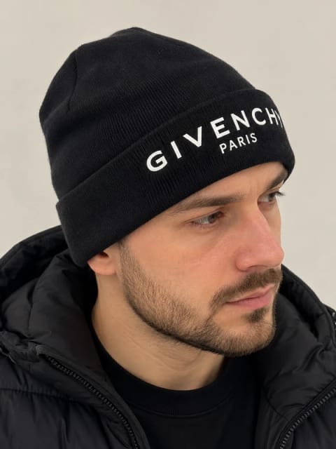 Czapka męska Givenchy czarna z logo – klasyczna