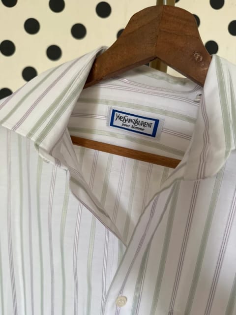 Yves Saint Laurent vintage shirt | YSL pour homme | designer striped shirt | size 38