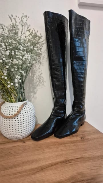 Totême Black Croco kozačky 🖤