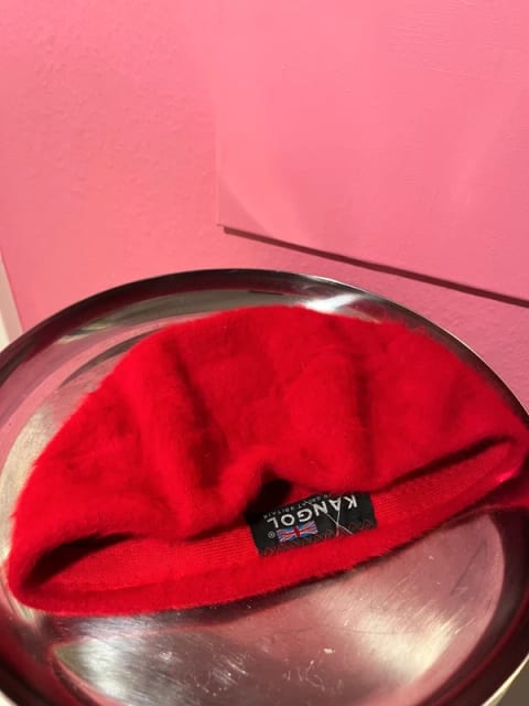 Rød vintage Kangol barét / uldhue
