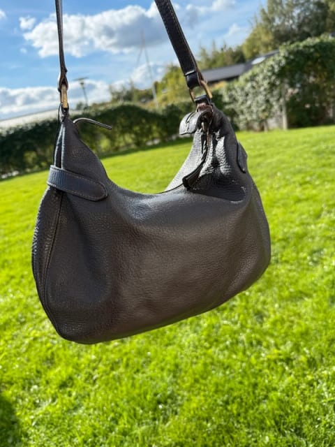 Mulberry hobo-taske i brunt grynet læder