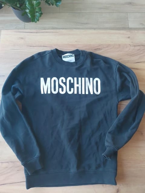 Oryginalna czarna bluza męska Moschino Couture! Milano logo premium S