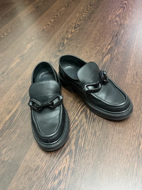 Louis Vuitton Calfskin Oversized Chain Academy Loafers