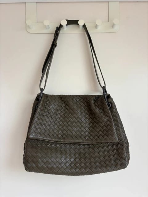 Bottega Veneta Intrecciato messenger/skuldertaske oliven