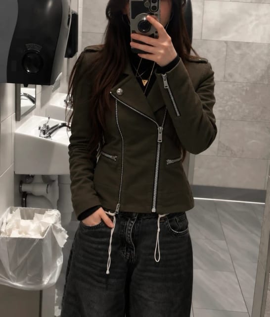 Asymetric zip jacket rick owens type swag archive japan style underground
