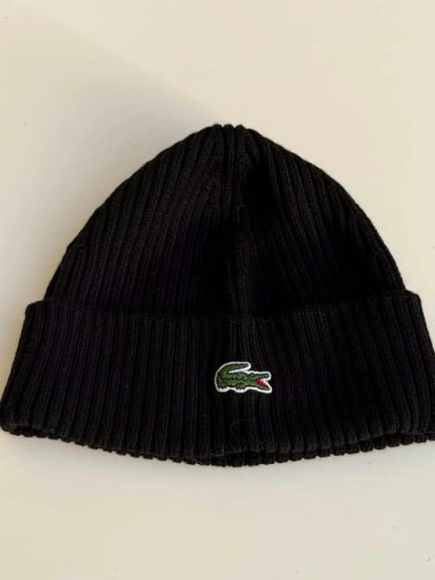 Czapka wełniana Lacoste unisex kolor czarny