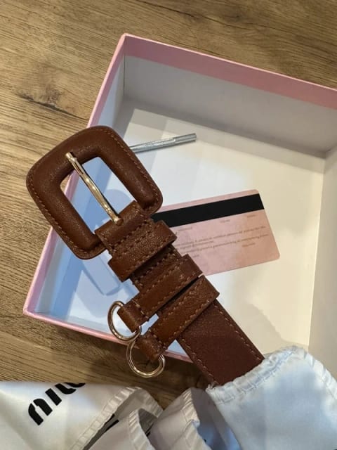 Miu miu brown leather belt