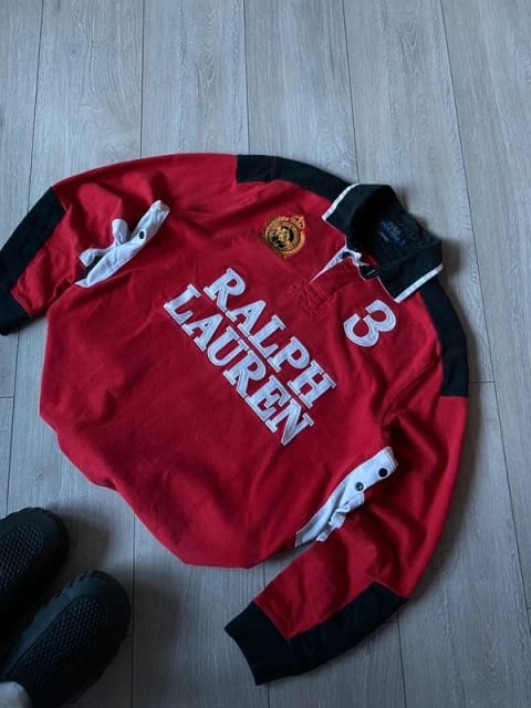 polo ralph lauren rugby shirt red retro vintage archive drip cyber y2k swag
