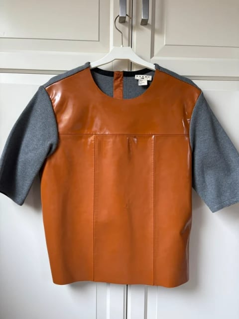MARNI at H&M topp i äkta läder – strl 38