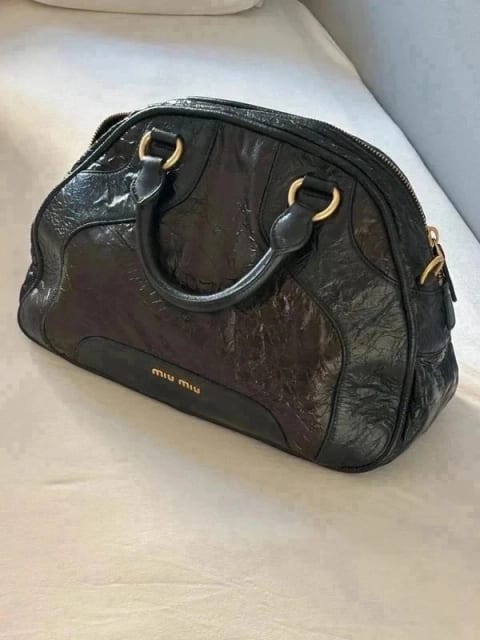 Miu Miu y2k calf leather bowling bag