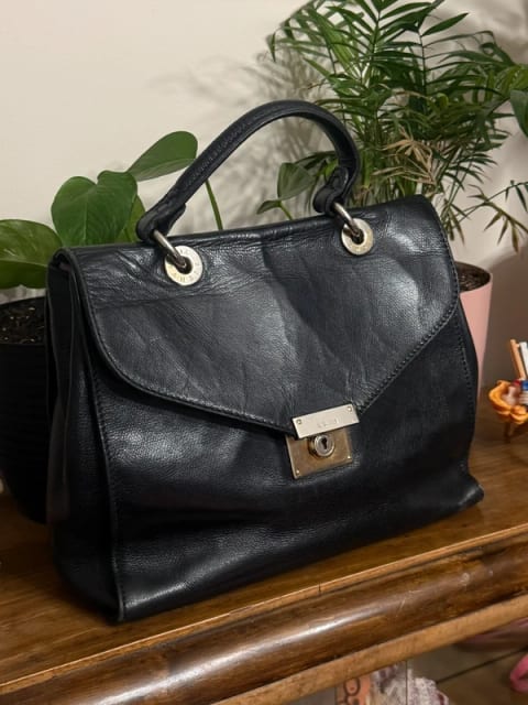 czarna torebka śliczna torba Jil Sander vintage retro na ramię do ręki swag