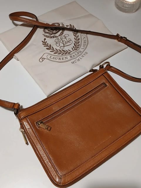 Ralph Lauren Brown Leather Crossbody Bag
