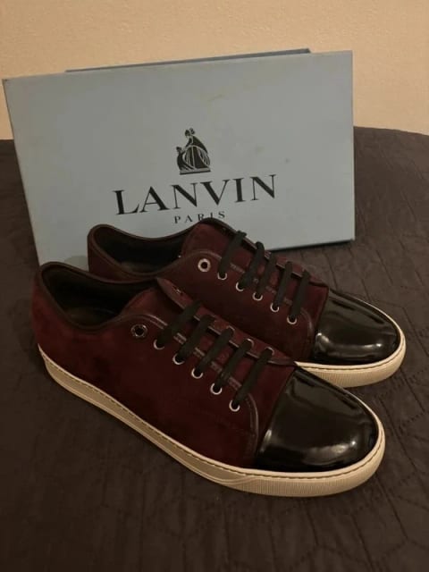 Lanvin patent captoe sneaker