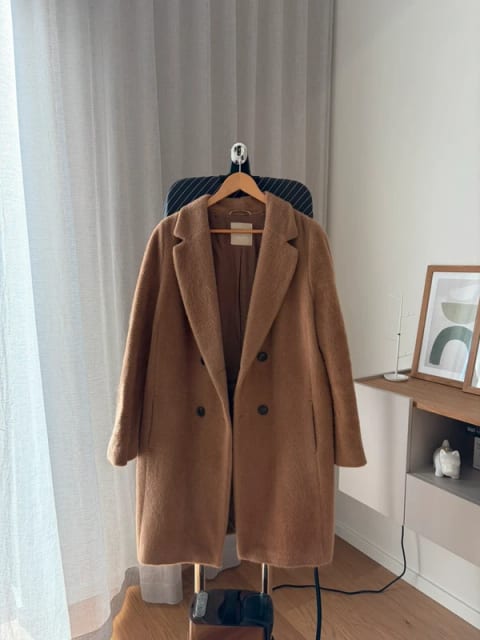 S Max Mara Alpaca & Wool Blend Coat - Camel - Size IT 46 / UK 14