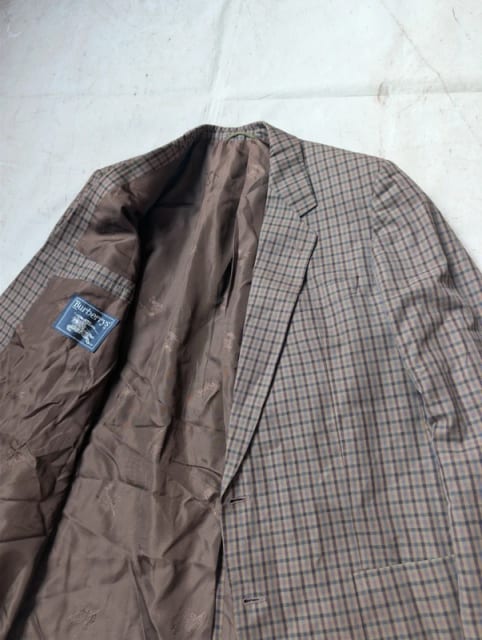 Brązowa marynarka w Kratę Burberrys vintage 80s blazer jacket west germany