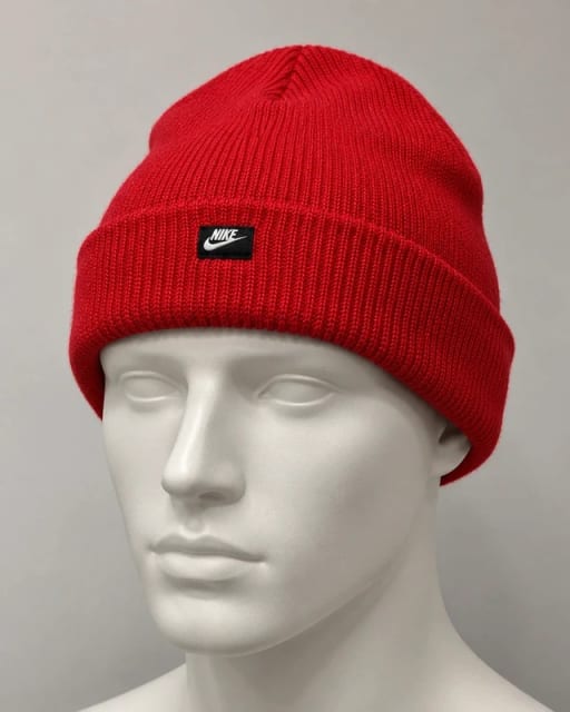Nike Red Knitted Beanie Hat