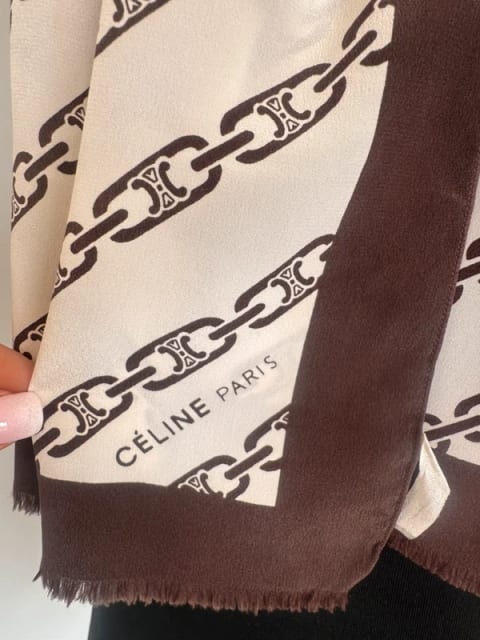 Celine Paris szal szalik apaszka 100% jedwab