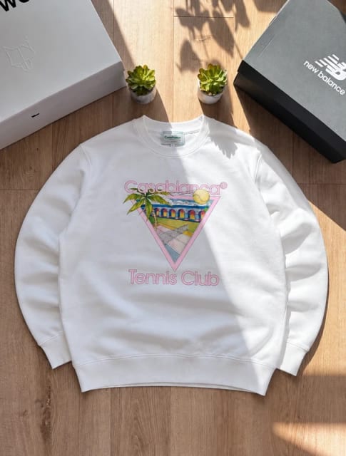 Casablanca bluza crewneck Tennis Club Sweatshirt Bluza XXL White 100% Cotton swag vintage y2k