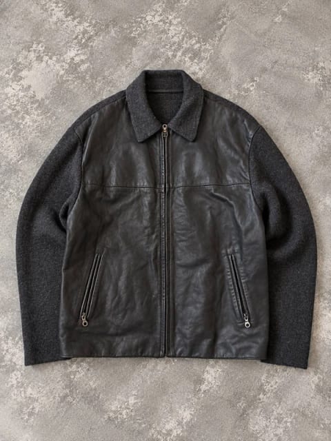 Kenzo Homme kurtka skórzana wełna L skóra vintage luxury