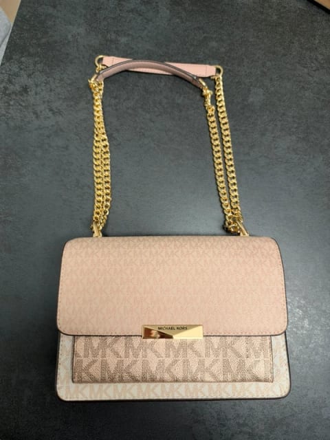 Michael Kors Jade Large Shoulder Bag – Pink / Vanilla Monogram