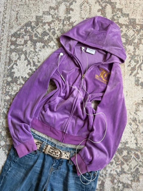 Juicy Couture hoodie zip up y2k vintage USA swag bluza logo cyber 00s