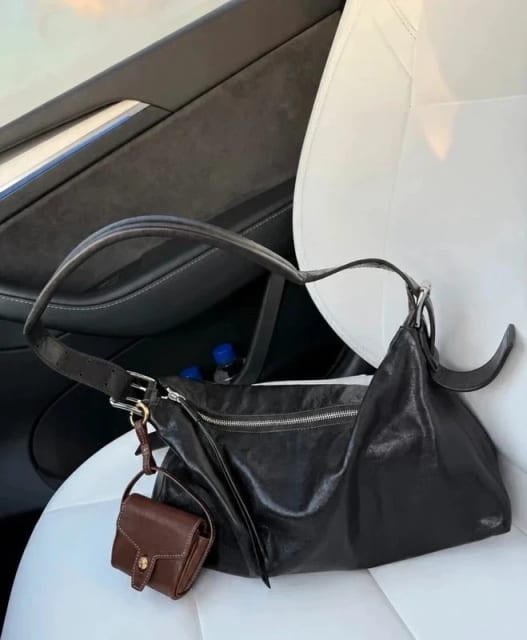 Lemaire belted baguette bag in paper lux leather